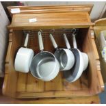 PINE WALL HANGING SAUCEPAN RACK