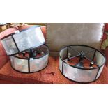 SET OF 3 METAL & MESH CEILING LIGHTS