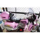 CHILD'S PINK IMITATION MOTORCYCLE, BATTERY OPERATED