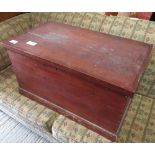 STAINED PINE BLANKET BOX/TRUNK