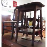 OAK FRAMED SINGLE CHAIR ALONG WITH 2 TIER SIDE TABLE