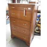 MID CENTURY OAK CHEST OF DRAWERS