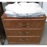 3 DRAWER CHEST COVERED IN FAUX LEATHER VINYL