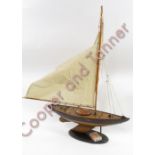 A 20th century hand built model wooden model sailing ship
