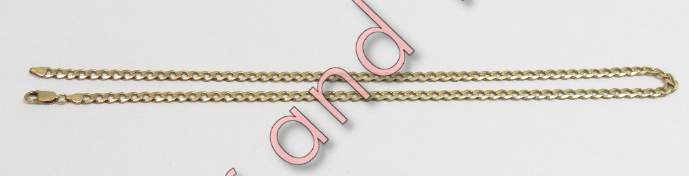 A 9 carat gold chain of filed curb links, 53 cm long, 21.2 g gross