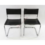 A pair of mid century chairs in the style of Mart Stam, each stamped Italy to the base