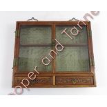 A Chinese hardwood hanging display cabinet, 42cm x 47cm