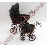 Two vintage child's doll prams