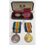 Two WWI medals awarded to “534627 SPR F R HARDING, ROYAL ENGINEERING”, along with faithful service