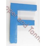 A metal shaped letter “F”, 70cm X 46cm