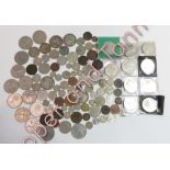 A small collection of coins to include three silver Victorian crowns 1889,1891, 1894, half crowns,