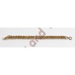 A 9 carat gold bracelet, of curb links joined by double cord links, 19cm long, 42.5 g gross