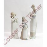 Three Lladro figures of girls