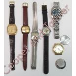 A small collection of vintage watches to include Marvin Revue, Mascot and others