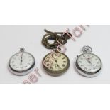 Services Army, a gentleman's open faced metal pocketwatch on a watch chain; with two metal stop