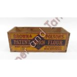 A Vintage advertising crate for Patent Corn Flour