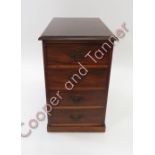 Two mahogany bedside chest of drawers, each converted from a desk, 69cm high, 37cm long, 59cm wide