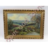 Peter L Oliver, country scene, oil on board, signed lower right and dated 1975, 50cm x 75cm