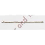 A 9 carat gold diamond bracelet, set with forty single cut diamonds, 19.5 cm long, 10 g gross