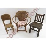 Three vintage child's chairs