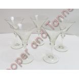 A set of five Queen Elizabeth II 1953 coronation glass, along with three Babycham glasses