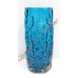 A Whitefriars kingfisher blue bark vase, 23cm high