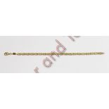 A 9 carat gold bracelet, of filed links, 19 cm long, 8.9 g gross