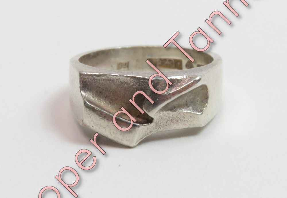 Lapponia, Finland, a silver ring, 2007, possibly to a Bjorn Weckstrom design, finger size M