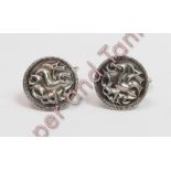 David-Andersen, Norway, a pair of silver cufflinks utilising a Viking design from 500AD