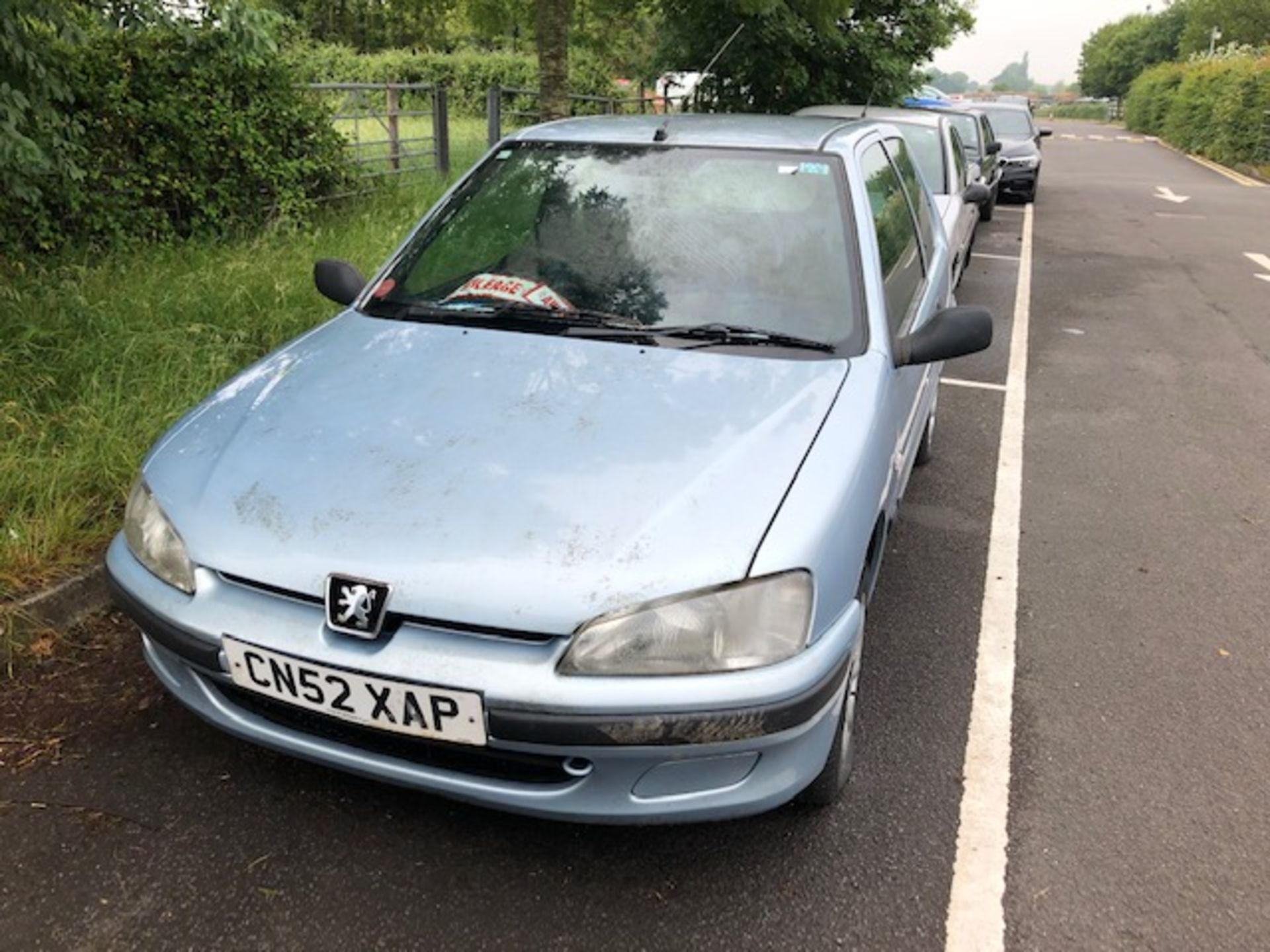 Peugeot 106 2 door in light blue Reg No CN52 XAP. We have the key, the vehicle doesn't run, no V5,