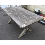 HEAVY HARDWOOD GARDEN TABLE