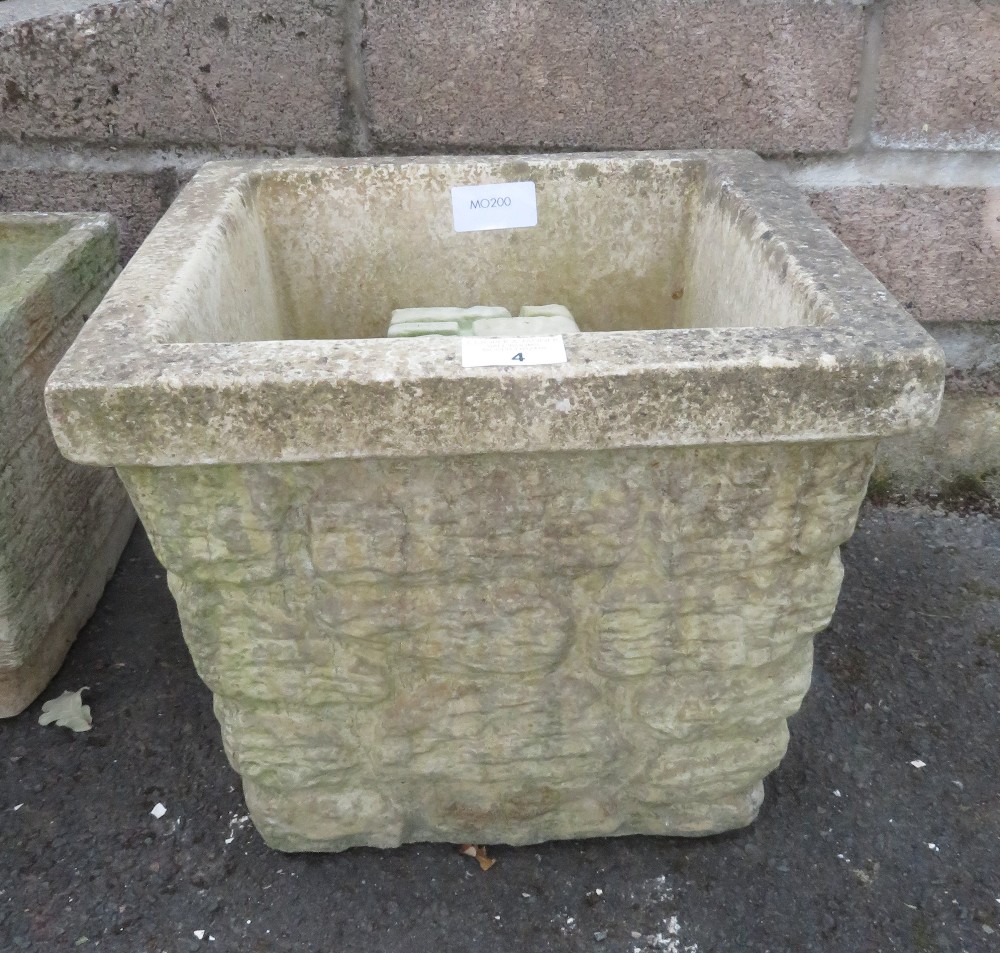 LARGE SQUARE GARDEN PLANTER WITH FEET