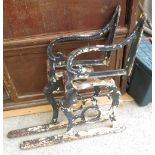 2 HINGED CAST METAL BENCH ENDS