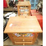 2 BEDSIDE CHEST OF DRAWERS & SMALL STOOL