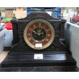 LARGE SLATE MANTEL CLOCK WITH GILT DECORATION & ACORN FINIALS ## key ##