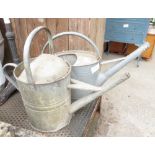 2 GALVANIZED WATERING CANS