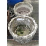 2 ROUND CONCRETE POTS