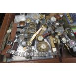 QUANTITY OF GENTS & LADIES WRISTWATCHES, POCKET WATCH PARTS, ETC