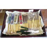 SET OF SILVER PLATED KNIVES & FORKS WITH OTHER CUTLERY