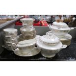 QUANTITY OF COALPORT SPANISH LACE DINNERWARE TO INCLUDE TUREENS & PLATES