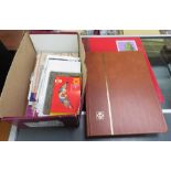 2 STAMP ALBUMS WITH A QUANTITY OF LOOSE STAMPS AND FIRST DAY COVERS ETC