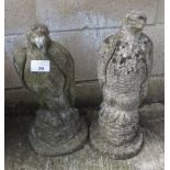 PAIR OF EAGLE GARDEN STATUES