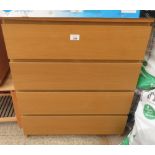 PAIR OF CHESTS EACH OF 4 DRAWERS