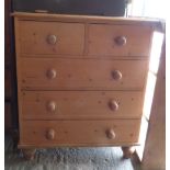 PINE CHEST OF 2 SHORT & 3 LONG DRAWERS