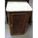 VENEREED POT CUPBOARD WITH MARBLE TOP