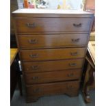 MID 20TH CENTURY CHEST OF 6 LONG DRAWERS