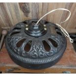 BLACK PAINTED CAST IRON LAMP BASE