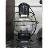 BLACK PAINTED METAL SHIPS LAMP