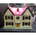DOLLS HOUSE WITH FURNITURE & DOLLS