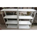 PAIR OF WHITE METAL SHELVING UNITS